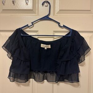 Abercrombie & Fitch Navy Blue Short Sleeve Shrug - Lightweight Dress Outerwear